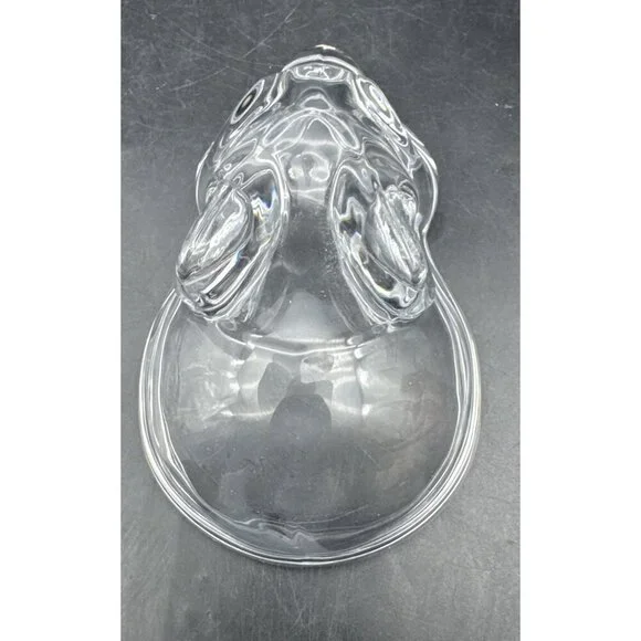 Crate & Barrel Clear Glass Covered Bunny Rabbit Candy Nuts Trinket Dish - Picture 7 of 10